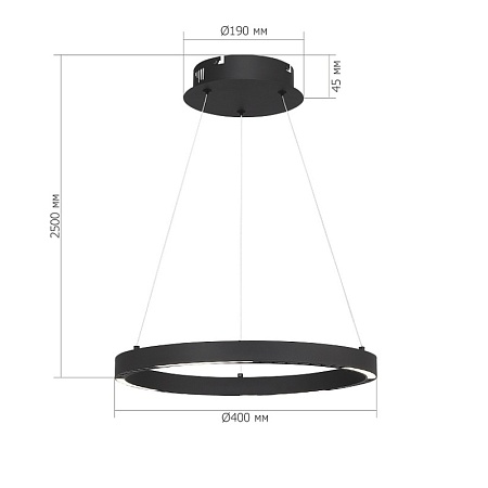 Светильник подвесной ST-Luce черный/черный LED 1*25W 4000K SL6238.423.01 - фото