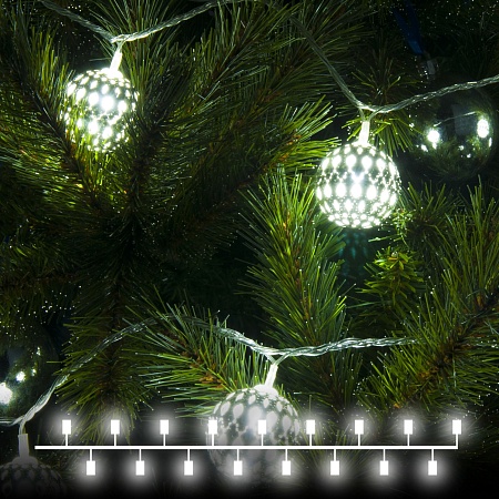 Гирлянда Eurosvet 400-003 хром/белый с эффектом мерцания - фото