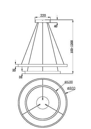 Подвесной светильник Maytoni Rim MOD058PL-L74W3K - фото