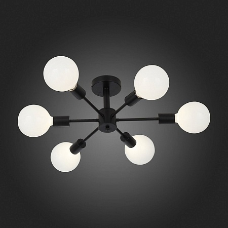 Светильник потолочный Черный E27 6*60W SL419.402.06 - фото