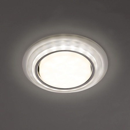 Светильник встраиваемый с белой LED подсветкой Feron CD5023 потолочный GX53 без лампы, матовый - фото