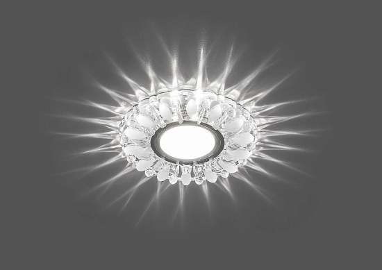 Светильник встраиваемый с белой LED подсветкой Feron CD914 потолочный MR16 G5.3 прозрачный-матовый - фото