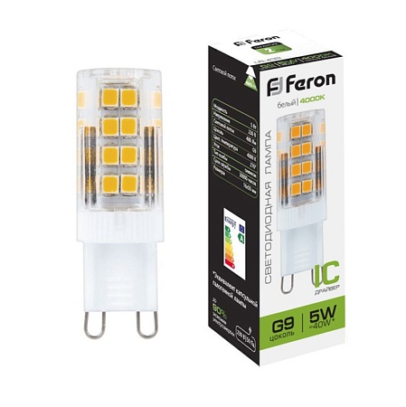 Лампа светодиодная Feron LB-432 G9 5W 175-265V 4000K - фото