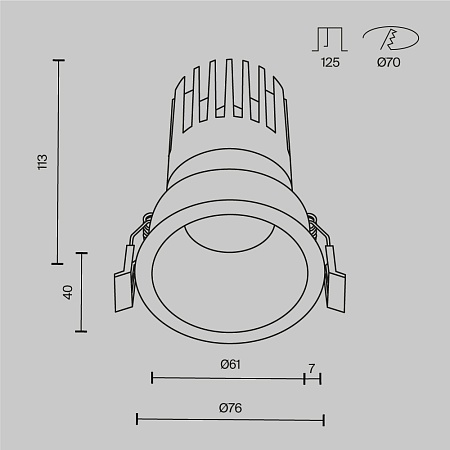Встраиваемый светильник Technical DL118-15W-2.7K-W - фото