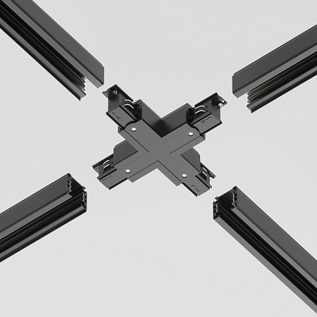 Трековая система Technical накладная трехфазная чёрная 300x300 TS-X-300-TR108-3-10W3K-B