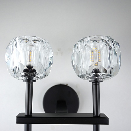 Бра Boule De Cristal Double Sconce Brass Черный Imperiumloft 178385-22 - фото