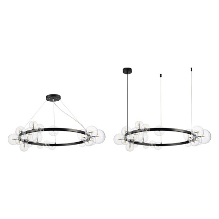 Светильник подвесной ST-Luce Черный/Прозрачный G4 24*5W SL1165.403.24 - фото