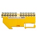 Шина"PE" на изоляторе STEKKER 6*9 на DIN-рейку 12 выводов, желтый, LD555-69-12 - фото
