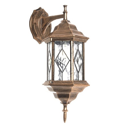 Светильник садово-парковый Feron PL124 шестигранный на постамент 60W E27 230V, черное золото - фото