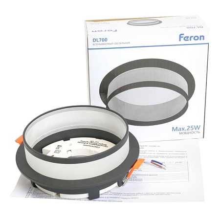 Светильник встраиваемый Feron DL700  потолочный GX70 черный круг - фото