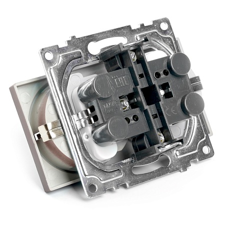 Розетка 2-местная с/з (механизм), STEKKER GLS16-7114-04, 250В, 16А с защитной шторкой, серия Катрин, шоколад - фото