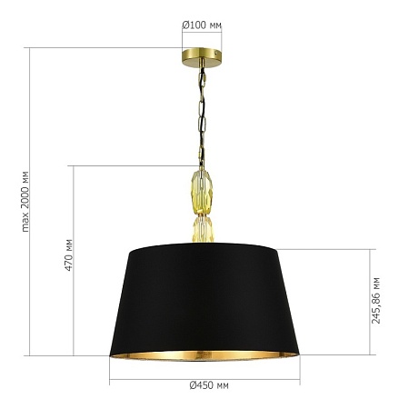 Светильник подвесной ST-Luce Латунь/Черный E27 3*40W SL1759.303.03 - фото