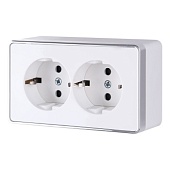 Розетка двойная с заземлением Gallant белая WL15-02-03