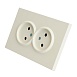 Розетка 2-местная с защитной шторкой, STEKKER, б/з, 250В, 16А, серия Эмили, RST16-5116-01, белый фарфор, soft touch - фото