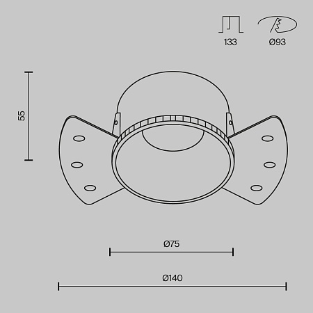 Встраиваемый светильник Technical DL051-01-GU10-RD-WMG - фото