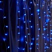 Светодиодная гирлянда Feron CL24 занавес 3*3м  + 3м синий статичная, c питанием от сети 230V, белый шнур - фото