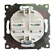 Розетка компьютерная 2-местная RJ-45 (механизм) STEKKER GLS00-7109-01 , серия Катрин, белый - фото