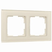 Рамка из стекла на 2 поста Favorit молочный W0021141