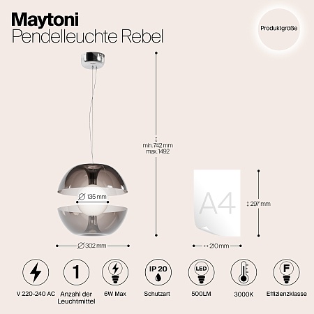 Подвесной светильник Maytoni MOD322PL-L6B3K - фото