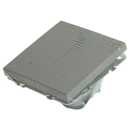 Выключатель 2-клавишный c индикатором (механизм), STEKKER, 250В, 10А, серия Эмили, RSW10-5102-10,  платиново-серый, soft touch - фото