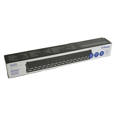 Светодиодный светильник Feron AL123 трековый однофазный на шинопровод 2*30W 6500K 60 градусов черный - фото