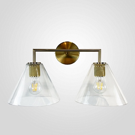 Бра Rh Utilitaire Funnel Shade Double Sconce Brass Imperiumloft 123267-22 - фото