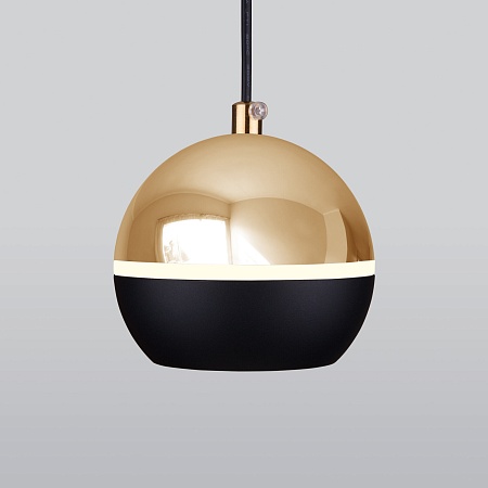 Подвесной светодиодный светильник DLS023 9W 4200K черный/золото Elektrostandard - фото