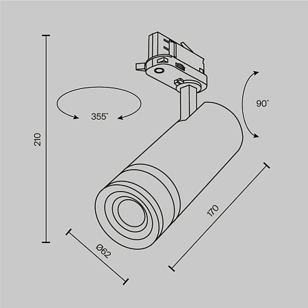 Трековый светильник Technical TR198-3-20W4K-Z-W - фото