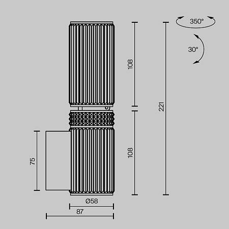 Настенный светильник (бра) Maytoni MOD475WL-02BS - фото
