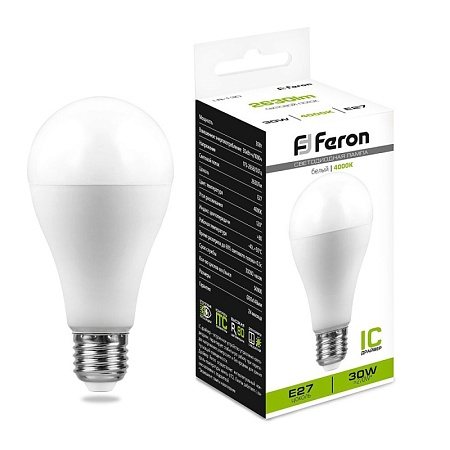 Лампа светодиодная Feron LB-130 Шар E27 30W 175-265V 4000K - фото