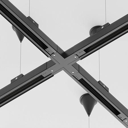 Трековая система Technical накладная трехфазная чёрная 200x200 TS-X-200-TR029-3-20W3K-M-B