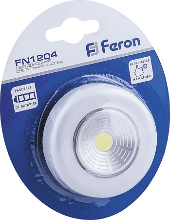 Светодиодный светильник-кнопка Feron FN1204 (1шт в блистере), 2W, белый - фото