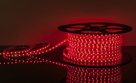 Светодиодная лента 220 В 14,4 Вт/м 60 Led/м 5050 IP65, красный, 50 м LSTR003 красный