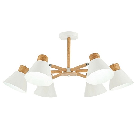 Светильник потолочный Светлое дерево, Белый/Белый E27 6*60W SLE103702-06 - фото