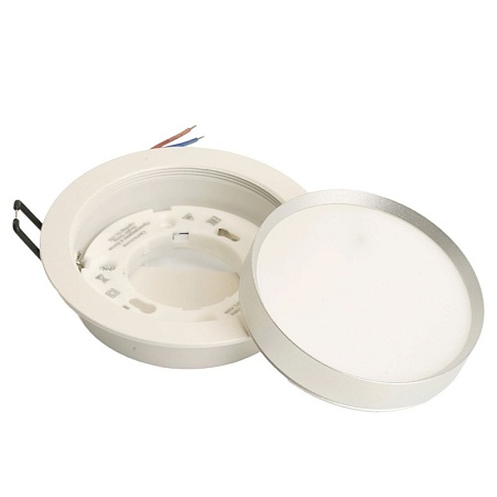 Светильник встраиваемый Feron DL507 потолочный GX53 белый + серебро круг - фото