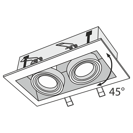Встраиваемый светильник Technical Metal Modern DL008-2-02-S - фото