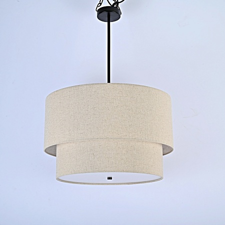 Люстра Rh Two-Tier Round Shade Linen Imperiumloft 75148-22 - фото