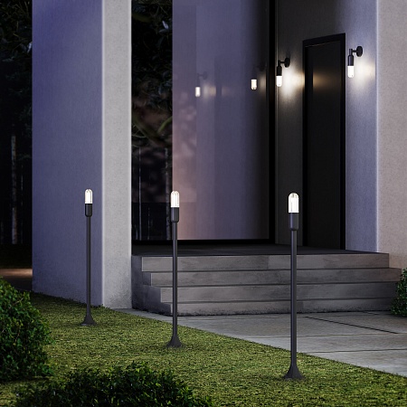 Уличный настенный светильник ISIDA 35165/U черный Elektrostandard - фото