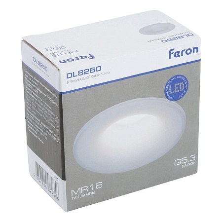 Светильник встраиваемый Feron DL8260 потолочный MR16 G5.3 матовый белый - фото
