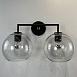 Бра Rh Utilitaire Globe Shade Double Sconce Black Imperiumloft 123272-22 - фото