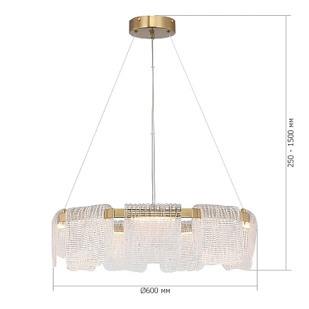 Светильник подвесной ST-Luce золотистый/прозрачный LED 1*54W 3000K SL6021.203.54 - фото