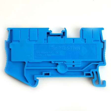 Зажим пружинный, 3-проводной проходной ЗНИ - 2,5 , JXB PT 2.5  TW, синий LD573-2-25 - фото