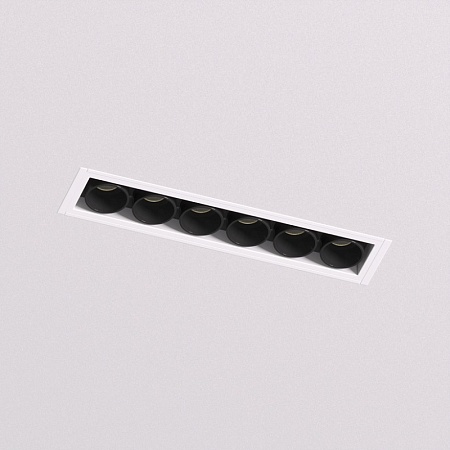 DK2531-WB Встраиваемый светильник SPACE со светодиодом под шпатлевку L126mm 220V 10W 38° 4000К IP20 белый/черный алюминий - фото