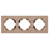 Рамка 3-местная, металл, ,STEKKER, MFR00-7003-02, серия Катрин, шампань
