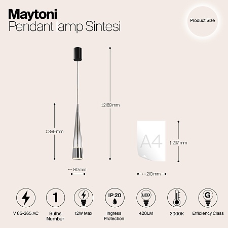 Подвесной светильник Maytoni P090PL-L12CH3K - фото