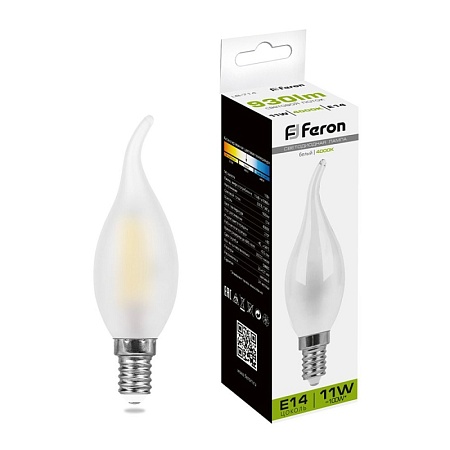 Лампа светодиодная Feron LB-714 Свеча на ветру E14 11W 230V 4000K - фото