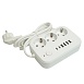 Удлинитель 3-местный c/з 3x1 мм2, 1,8 м, 250В, 10А, 4USB+2Type-C 2,4А, серия Home plus, белый STEKKER HM09-36-02 - фото