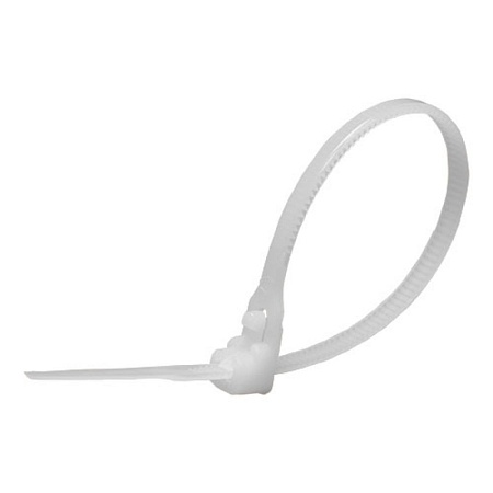 Хомут нейлоновый многоразовый STEKKER NYCT40-150 4x150 мм, белый, упаковка 100 шт - фото
