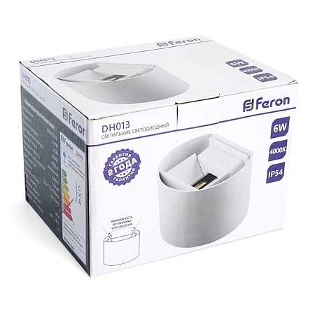 Светильник садово-парковый Feron PL200 на стенувниз  60W E27 230V, белый - фото