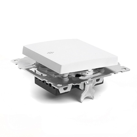 Переключатель 1-клавишный (механизм), STEKKER GLS10-7105-01, 250V, 10А, серия Катрин, белый - фото